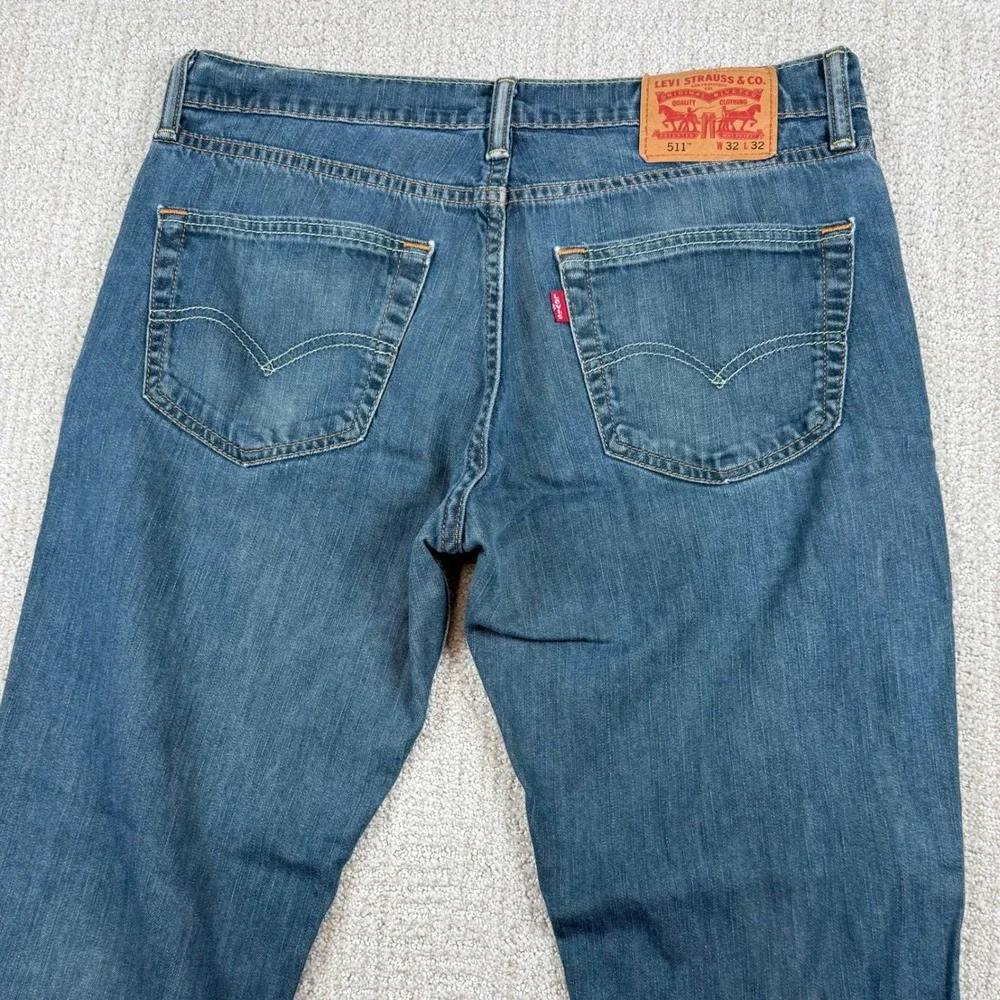 Levi's 511 Mens 32x32 (Actual 32x30) Slim Fit Stretch Denim Blue Jeans